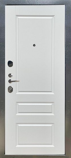 Дверь стальная СТАНДАРТ Антик темное серебро/Белый ясень (1) металлические входные двери SHELTER shelter