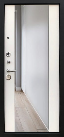 Дверь стальная ОПТИМА-22 ЗЕРКАЛО Бетон урбан индиго/Белый матовый металлические входные двери SHELTER shelter