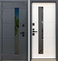 Дверь стальная СЕВЕР ОКНО (с терморазрывом) Street 7024/ Белый матовый