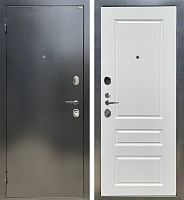 Дверь стальная СТАНДАРТ Антик темное серебро/Белый ясень (1)