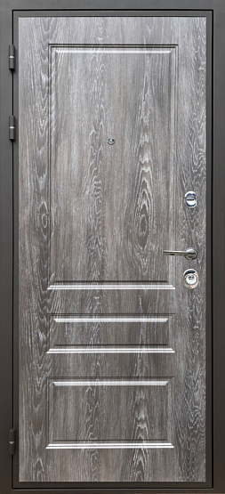 Дверь стальная КОМФОРТ Дуб шале серебро/Белый матовый (4) металлические входные двери SHELTER shelter