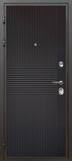 Дверь стальная КОМФОРТ Черная шагрень/Бетон крем (11) металлические входные двери SHELTER shelter