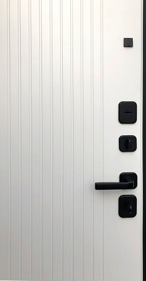 Дверь стальная ФЬЮЖН Черная шагрень/Белый матовый металлические входные двери SHELTER shelter