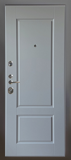 Дверь стальная КОМФОРТ Черная шагрень/Силк маус (6) металлические входные двери SHELTER shelter