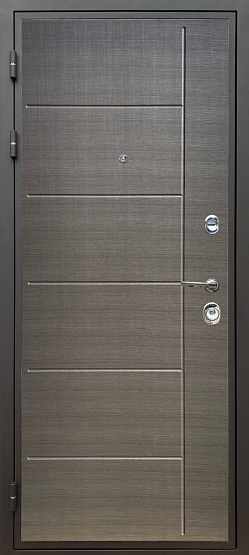 Дверь стальная КОМФОРТ Лен сильвер/Дуб филадельфия крем (3) металлические входные двери SHELTER shelter