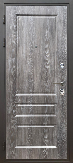Дверь стальная КОМФОРТ Дуб шале серебро/Силк маус (6) металлические входные двери SHELTER shelter
