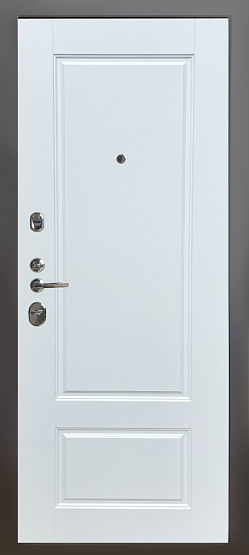 Дверь стальная КОМФОРТ Лен сильвер/Белый матовый (4) металлические входные двери SHELTER shelter