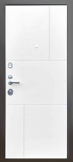Дверь стальная КОМФОРТ Лофт графит/Белый матовый (8) металлические входные двери SHELTER shelter