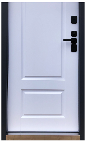 Дверь стальная ГРАНИТ (с терморазрывом) Муар RAL-7024/ Белый матовый металлические входные двери SHELTER shelter