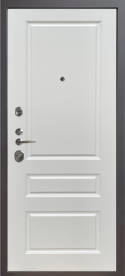 Дверь стальная КОМФОРТ Лен сильвер/Белый ясень (1) металлические входные двери SHELTER shelter