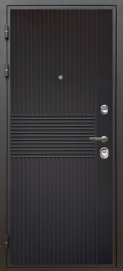 Дверь стальная КОМФОРТ Черная шагрень/Силк сноу (10) металлические входные двери SHELTER shelter
